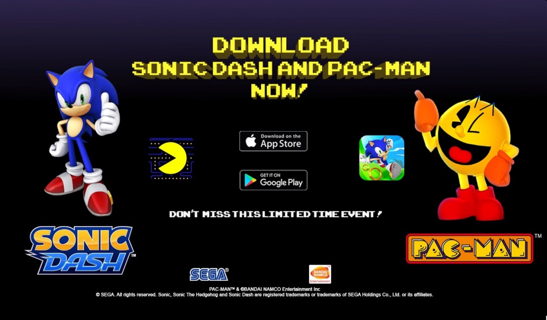 Un intercambio de juegos entre Sonic Dash y PACMAN
